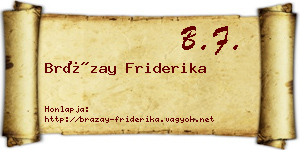 Brázay Friderika névjegykártya